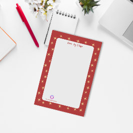 Bloco De Notas Logotipo Festivo Vermelho Corporativo Stars Peace,