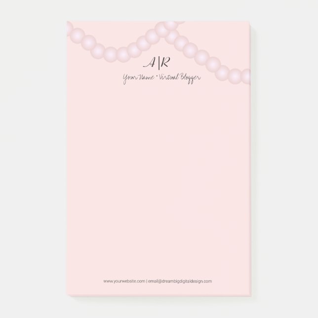 Bloco De Notas Logotipo Pérola sofisticado Empresa inicial (Frente)