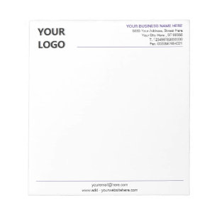 Bloco De Notas Logotipo Personalizado da Empresa Informações sobr