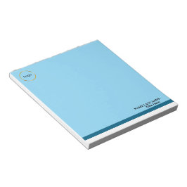 Bloco De Notas Logotipo Personalizado Elegante Azul Poeira Branco