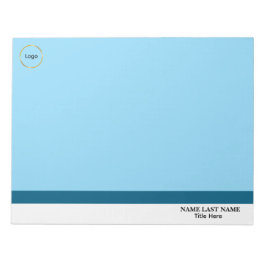 Bloco De Notas Logotipo Personalizado Elegante Azul Poeira Branco