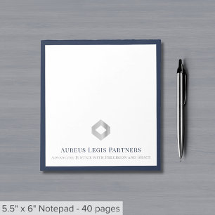 Bloco De Notas Logotipo personalizado moderno