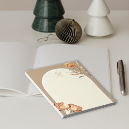 Bloco De Notas Logotipo Personalizado Rose Arco Retro Empresarial