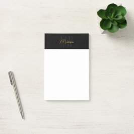 Bloco De Notas Logotipo preto e Dourado minimalista moderno