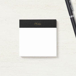 Bloco De Notas Logotipo preto e Dourado minimalista moderno