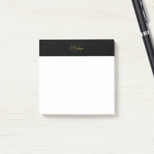 Bloco De Notas Logotipo preto e Dourado minimalista moderno