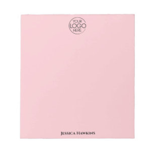 Bloco De Notas Logotipo rosa de artigo pessoal simples