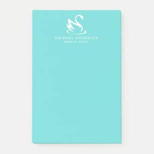 Bloco De Notas Logotipo Swan Minimalista Robin Egg Azul