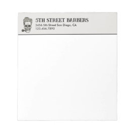 Bloco De Notas Logotipo Vintage Barber Skull Personalizável