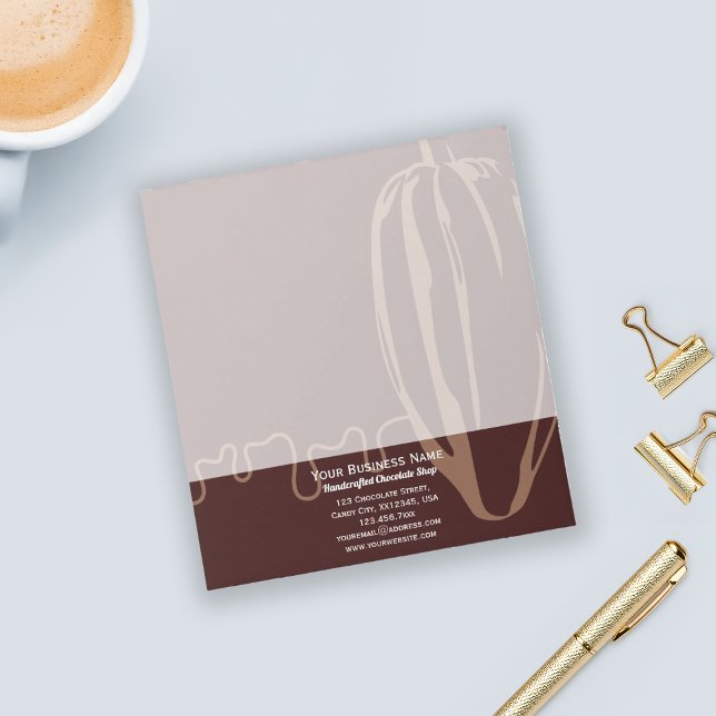 Bloco De Notas Loja de Chocolate Chocolatier Simple Modern Cacao  (Criador carregado)