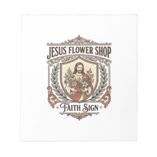 Bloco De Notas Loja de Flores Jesus Sinal de Fé Loja de Flores Je
