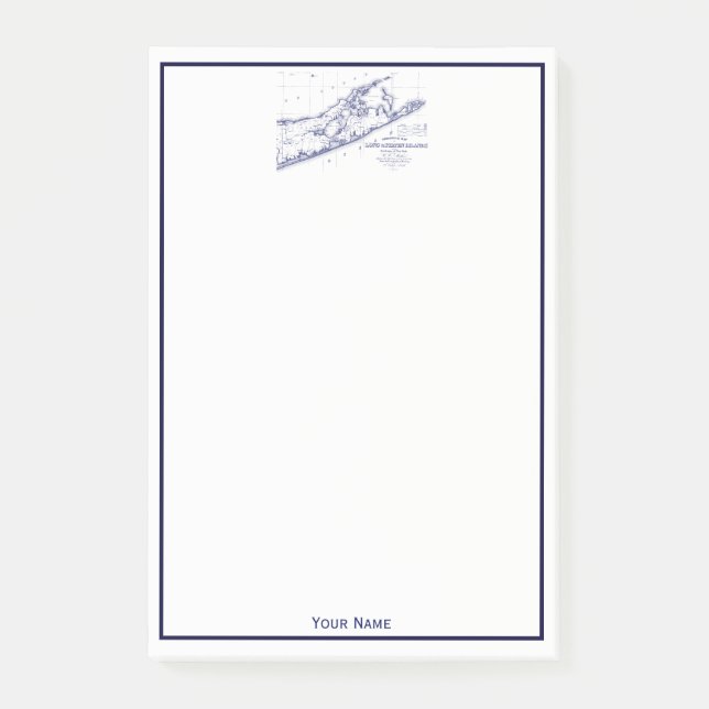 Bloco De Notas Long Island - O Mapa De Hamptons (Frente)