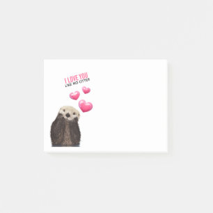 Bloco De Notas Lontra bonito com amor cor-de-rosa dos corações