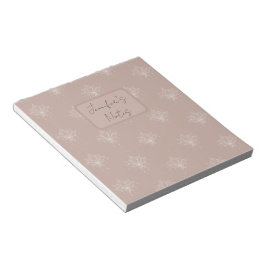Bloco De Notas Lótus Floral Bonito Rosa Pêssego Elegante