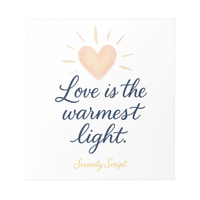 Bloco De Notas Love Is the Warmest Light Notepad (Frente)