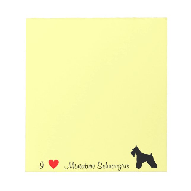 Bloco De Notas Love Mini Schnauzers Notepad (Frente)