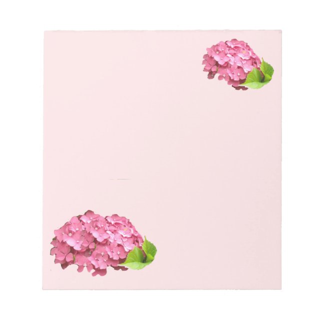 Bloco de Notas Lovely Pink Hydrangeas (Frente)