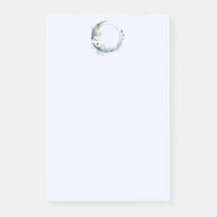 Bloco De Notas Lua azul crescendo com flores brancas