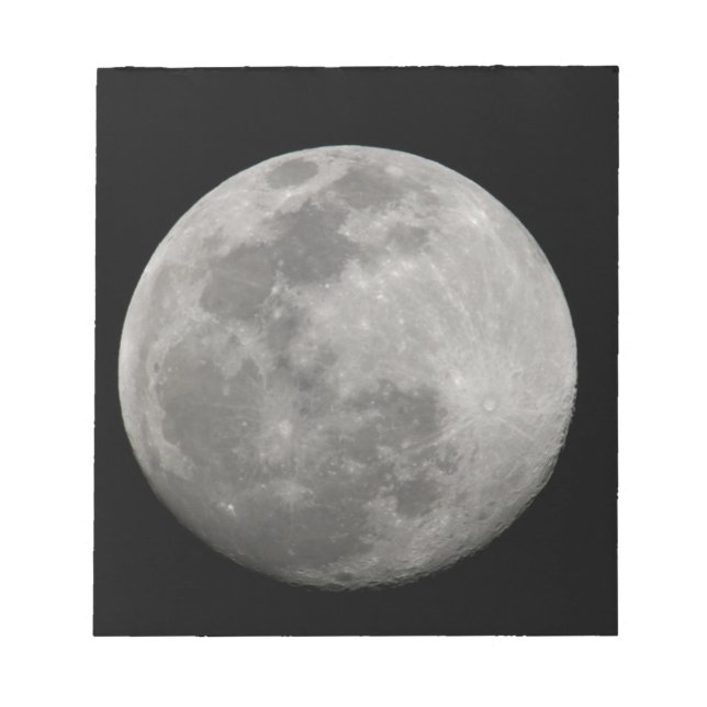 Bloco De Notas Lua de cheio em preto e branco. Crédito como: Arth (Frente)