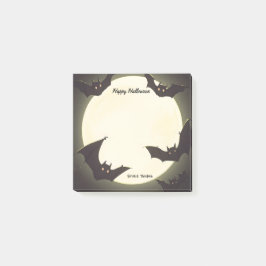 Bloco De Notas Lua e Bats Feliz Halloween