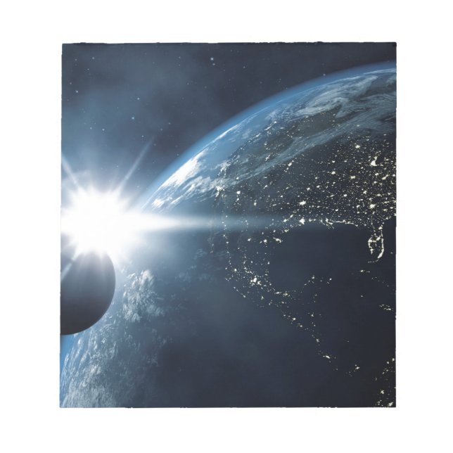 Bloco De Notas Lua terrestre e sol (Frente)