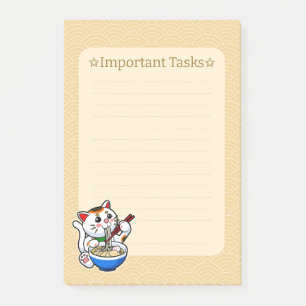 Bloco De Notas Lucky Cat Ramen