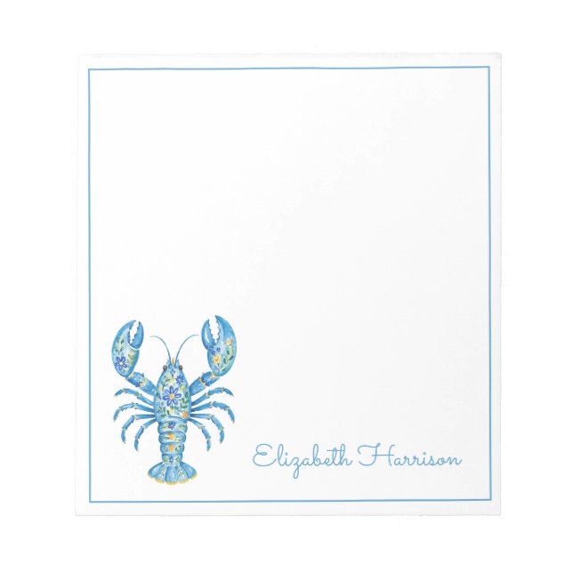 Bloco De Notas Lula Floral Feminina Personalizada Azul (Frente)
