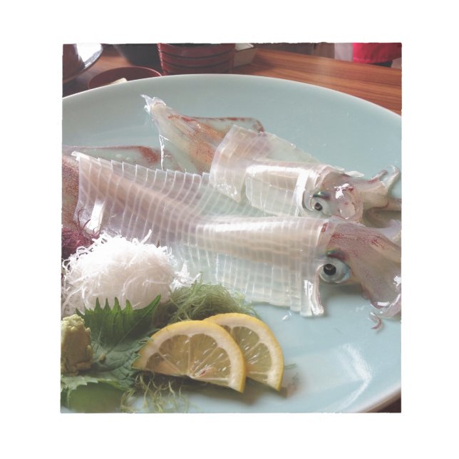 Bloco De Notas Lula Sashimi Refeição Japonesa Servindo Almoço Jan (Frente)