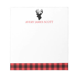 Bloco De Notas Lumberjack Red Black Buffalo Xadrez Men Stationery