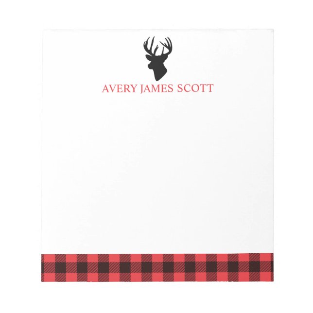 Bloco De Notas Lumberjack Red Black Buffalo Xadrez Men Stationery (Frente)
