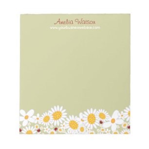 Bloco de notas lunático das flores dos joaninhas