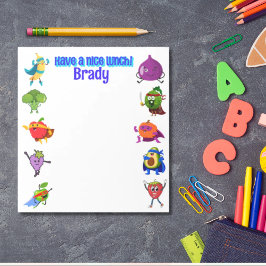 Bloco De Notas Lunchbox personalizado nome de amor comida super-h