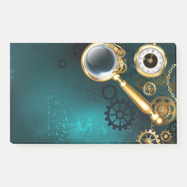 Bloco De Notas Lupa no estilo Steampunk (Frente)