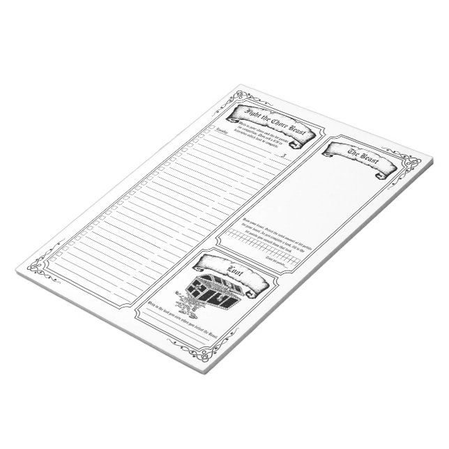 Bloco De Notas Lute contra o Vazio da Besta Chore (Inclinado)