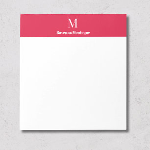 Bloco De Notas Luxo Carmesim Nome Personalizado Monograma