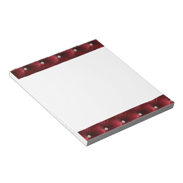 Bloco De Notas Luxo Glam Feminino Vermelho Falso Veludo  (Inclinado)