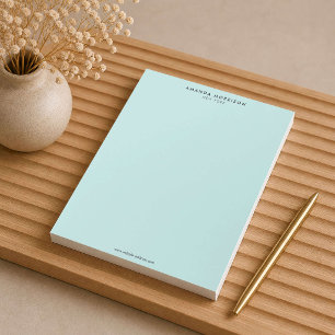 Bloco De Notas Luxo Minimalista Menta