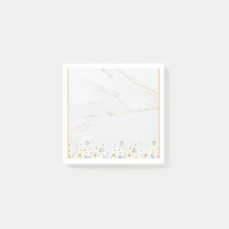 Bloco De Notas Luxury Gold Marble Daisy Post-it Notes Block