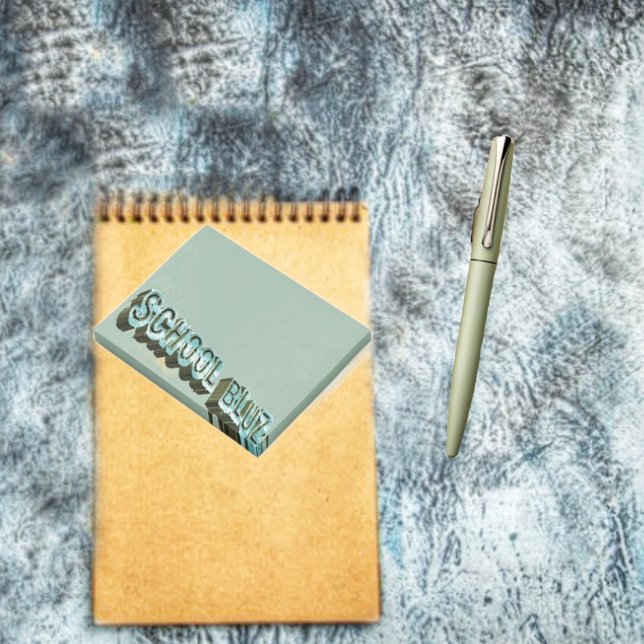 Bloco De Notas Luz-3D da Escola (School Bluz-3D Post-it-Notes, displays an urban, School theme to its design!)