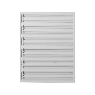 Bloco De Notas Luz - papel cinzento da folha de música