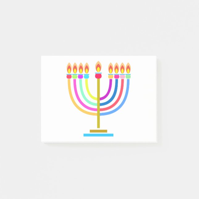 Bloco De Notas Luzes do Menorá de Hanukkah símbolo da Festa (Frente)