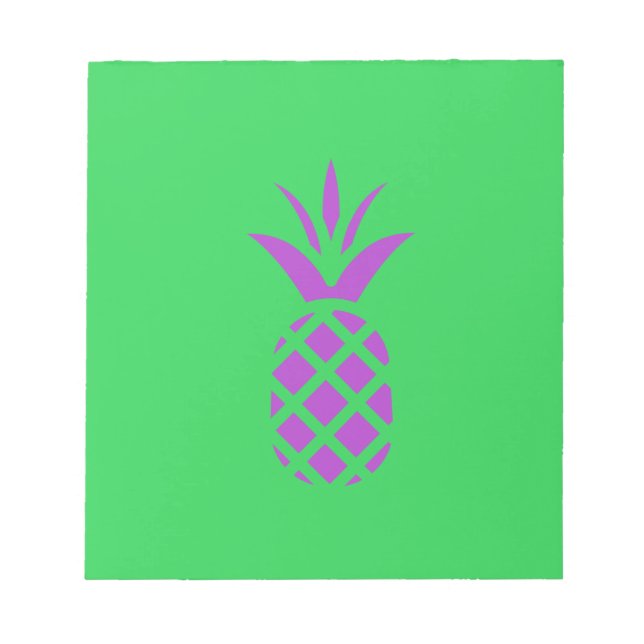 Bloco De Notas Maçã de pinheiro roxo em verde. (Frente)
