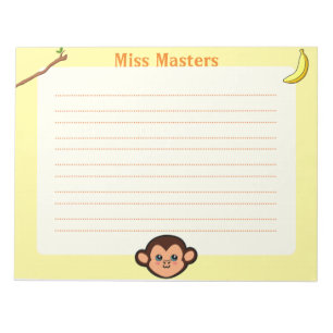 Bloco De Notas Macaco Animal Pensava Em Notepads Personalizados