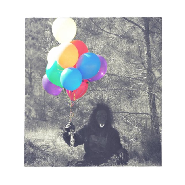 Bloco De Notas macaco de balões de aniversário (Frente)