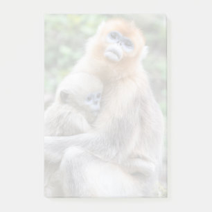 Bloco De Notas Macaco Dourado de Nariz Arrebitado com Bebê