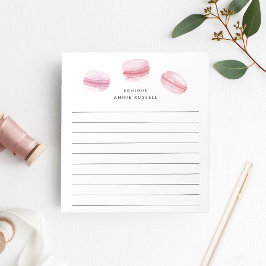 Bloco De Notas Macarões Rosa | Vinculado Personalizado