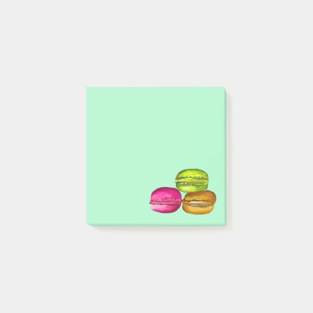 Bloco De Notas Macarons Coloridos, a aquarela e a arte (Frente)