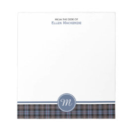 Bloco De Notas Mackenzie Clan Weathered Tartan Monographic Note P