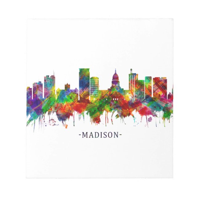Bloco De Notas Madison Wisconsin Skyline (Frente)