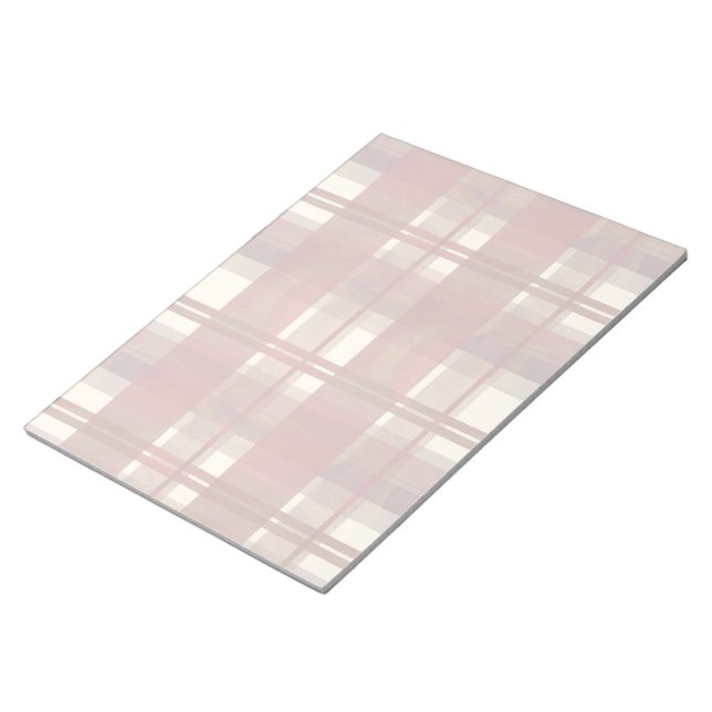 Bloco De Notas Madras Xadrez Cair Vermelho (Inclinado)